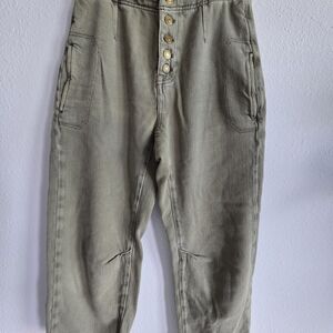 We The Free High-Waist Button Front Olive Green Cargo Pants
